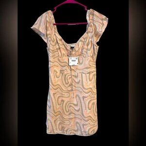 American Eagle Retro Flutter Sleeve Corset Mini Dress Size Small NWT